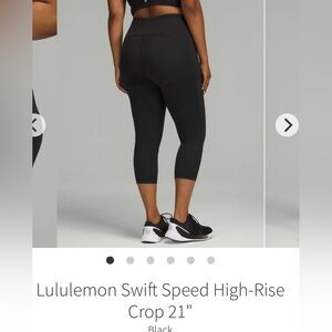 Lululemon Swift Speed High-Rise Crop 21"
Black BNWT